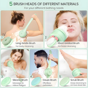 Electric Body Brush for Back and Shower Scrubber